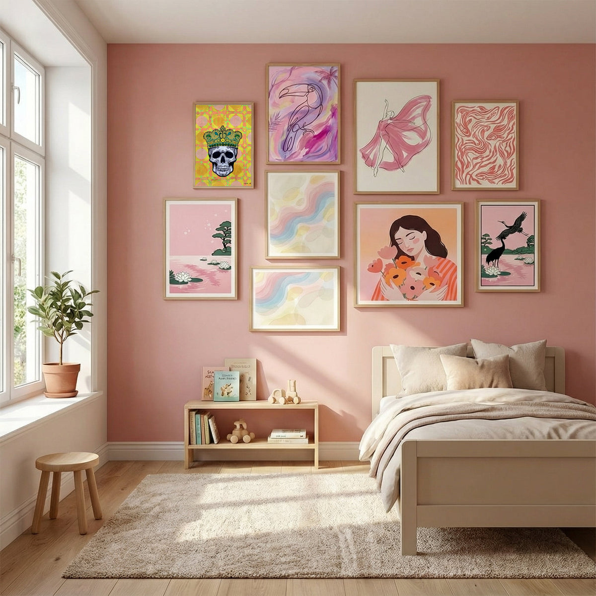 Memento Mori 5.0 Poster by David Galan in Serene Pink gallery wall