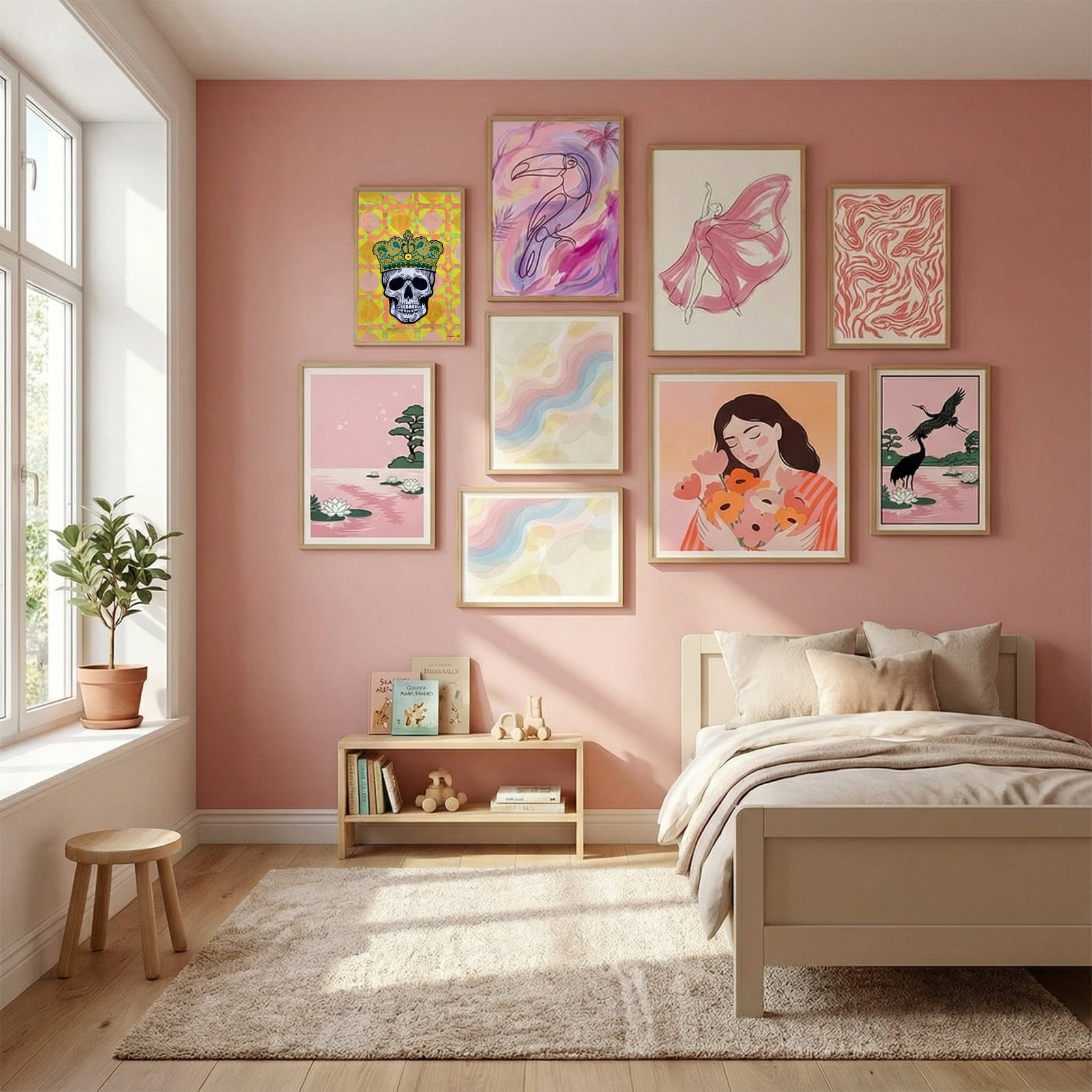 Memento Mori 5.0 Poster by David Galan in Serene Pink gallery wall