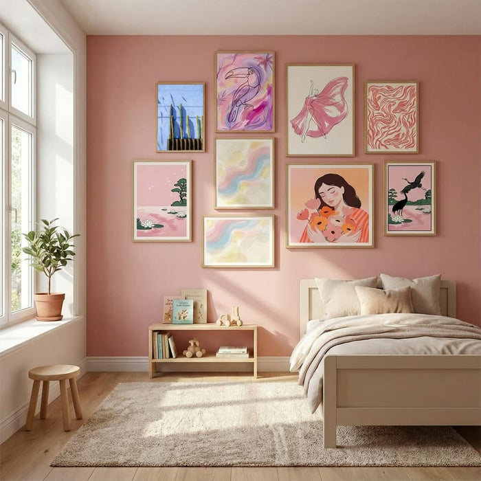 Tall Cacti | Oaxaca Mexico travel photography Poster by Raisa Zwart in Serene Pink gallery wall