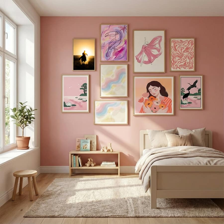 The Cowboy Poster by Matt Jacob in Serene Pink gallery wall
