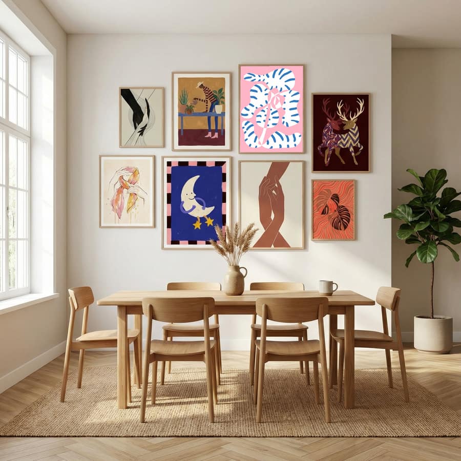 Plakat Abstract Shapes Flower Tiger print – plakat i druk artystyczny