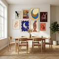 Abstract shapes in blue, terra and butter yellow Poster by Dina Dankers in Sophisticated Simplicity gallery wall