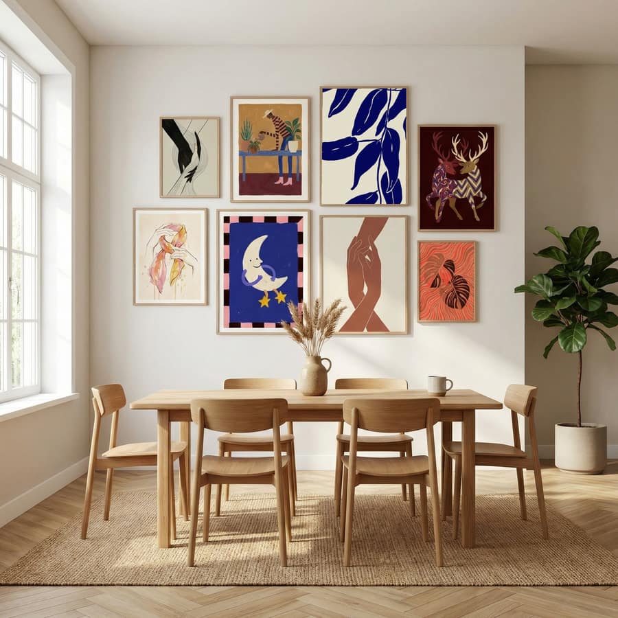 Blue Leafs Poster – poster and art print