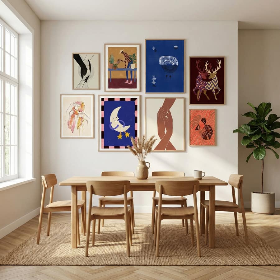 Blue Line Sketch Poster – plakat og kunsttryk