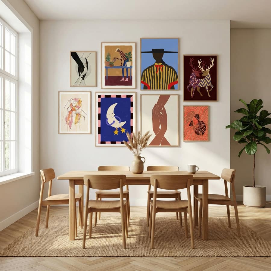 Bold Hat Woman and Stripes New Mexico Style Poster by The Miuus Studio in Sophisticated Simplicity gallery wall