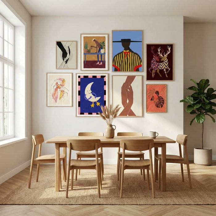 Bold Hat Woman and Stripes New Mexico Style Poster by The Miuus Studio in Sophisticated Simplicity gallery wall