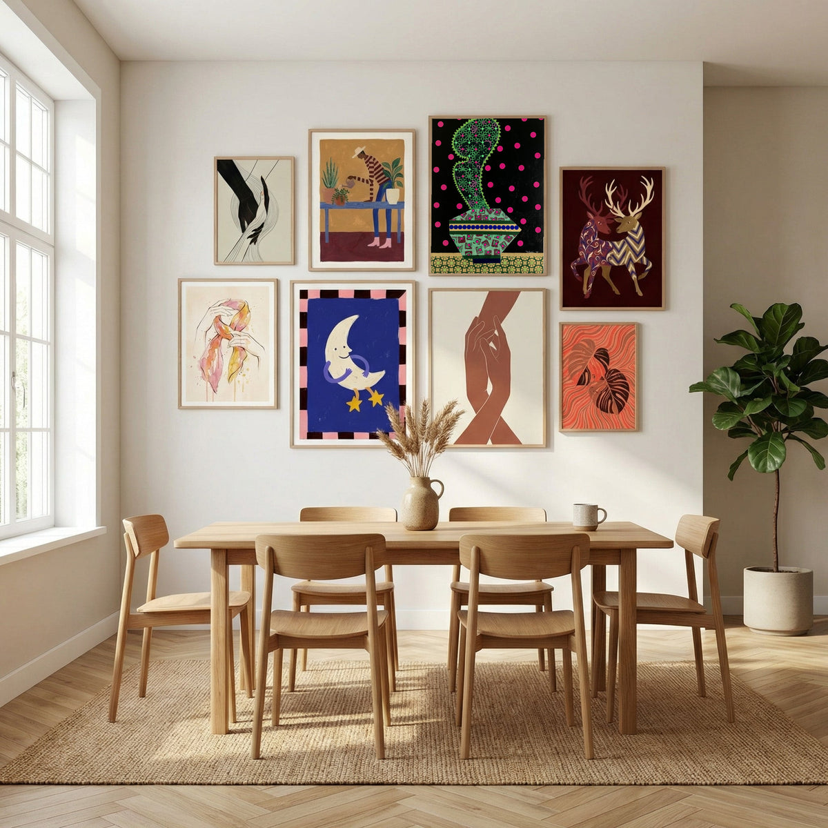 Dark Night Cactus Poster by David Galan in Sophisticated Simplicity gallery wall