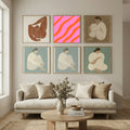 Abstract Lines Orange and Pink Poster by Angela Minca in Still Air & Solitude gallery wall