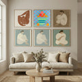 Blues and Oranges Poster by David Galan in Still Air & Solitude gallery wall