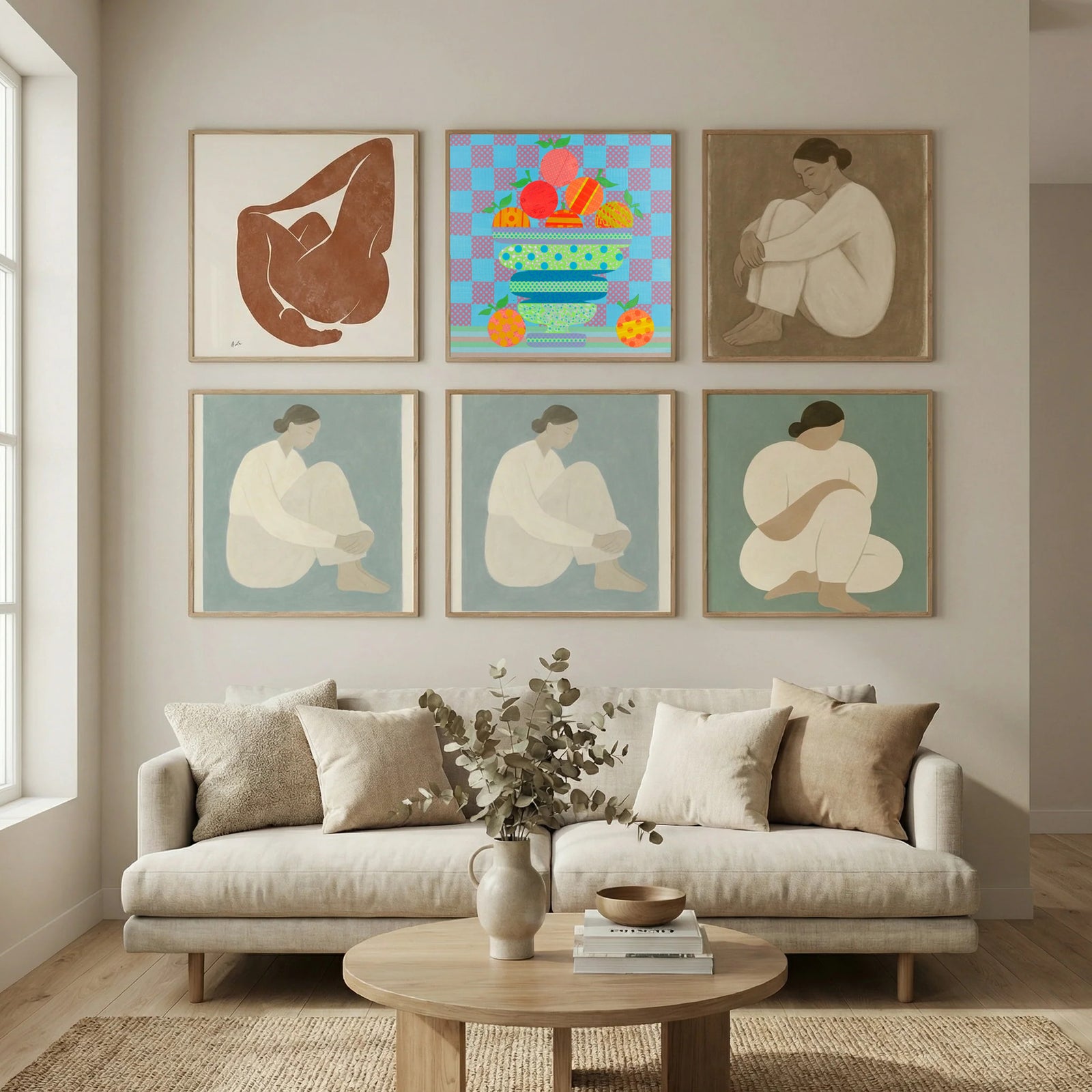 Blues and Oranges Poster by David Galan in Still Air & Solitude gallery wall