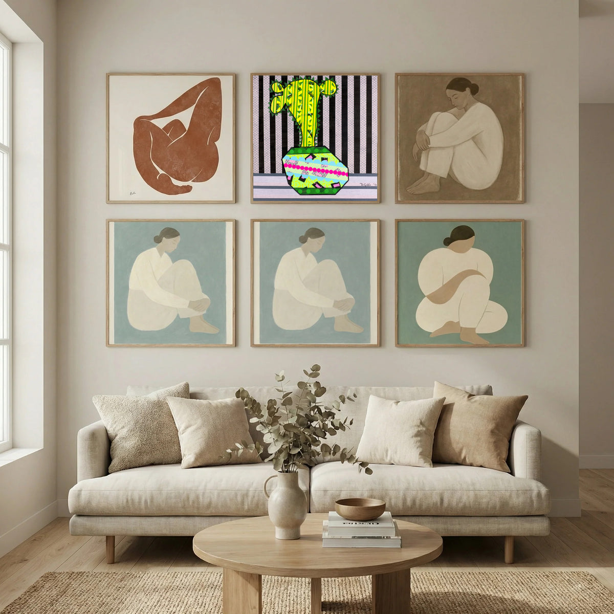 Cactus In a Green Pot Poster by David Galan in Still Air & Solitude gallery wall