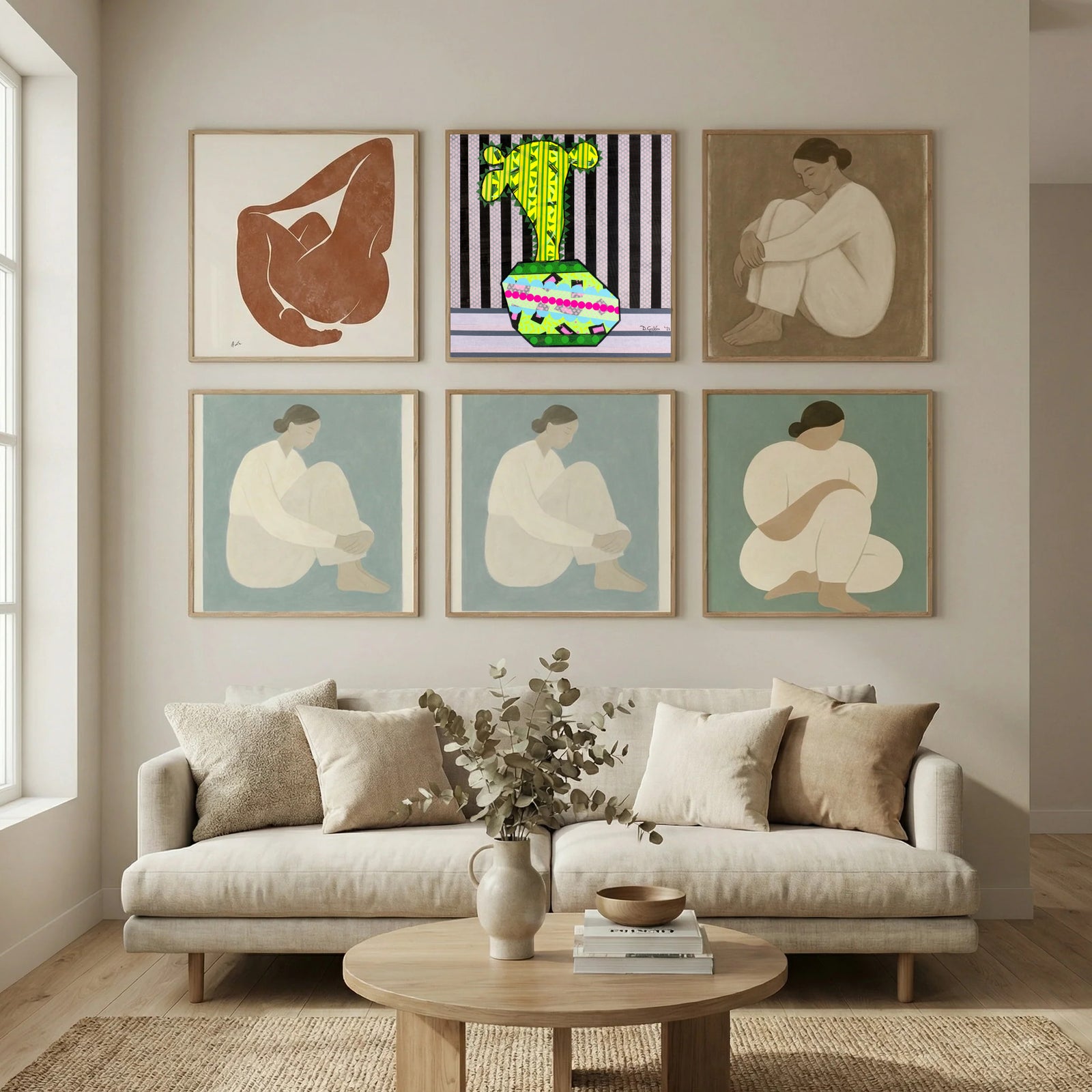 Cactus In a Green Pot Poster by David Galan in Still Air & Solitude gallery wall