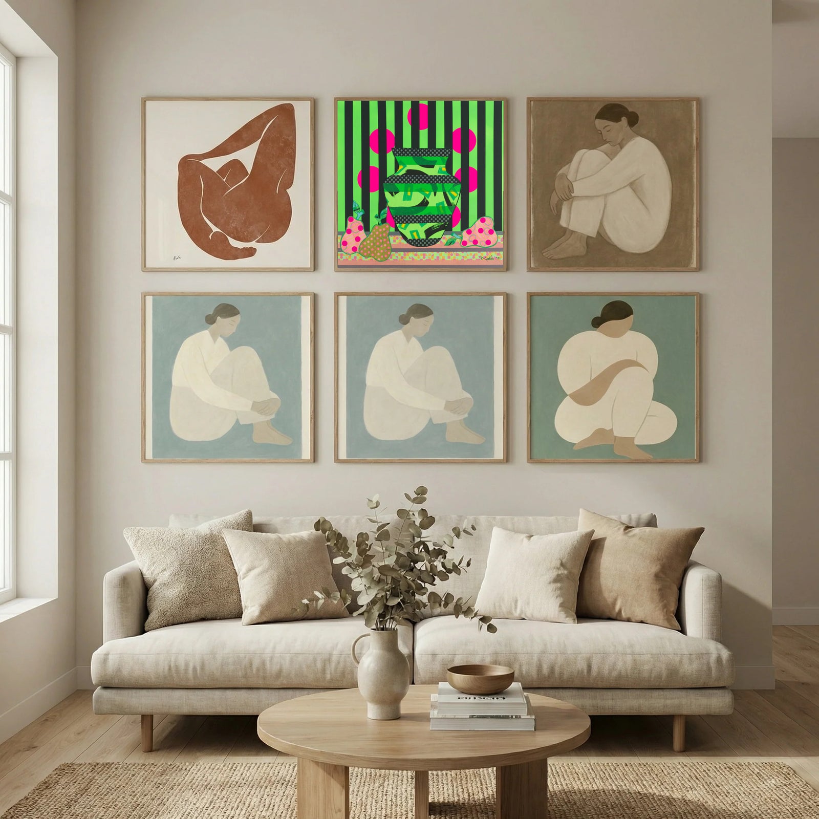 Green Vase & Pears Poster by David Galan in Still Air & Solitude gallery wall