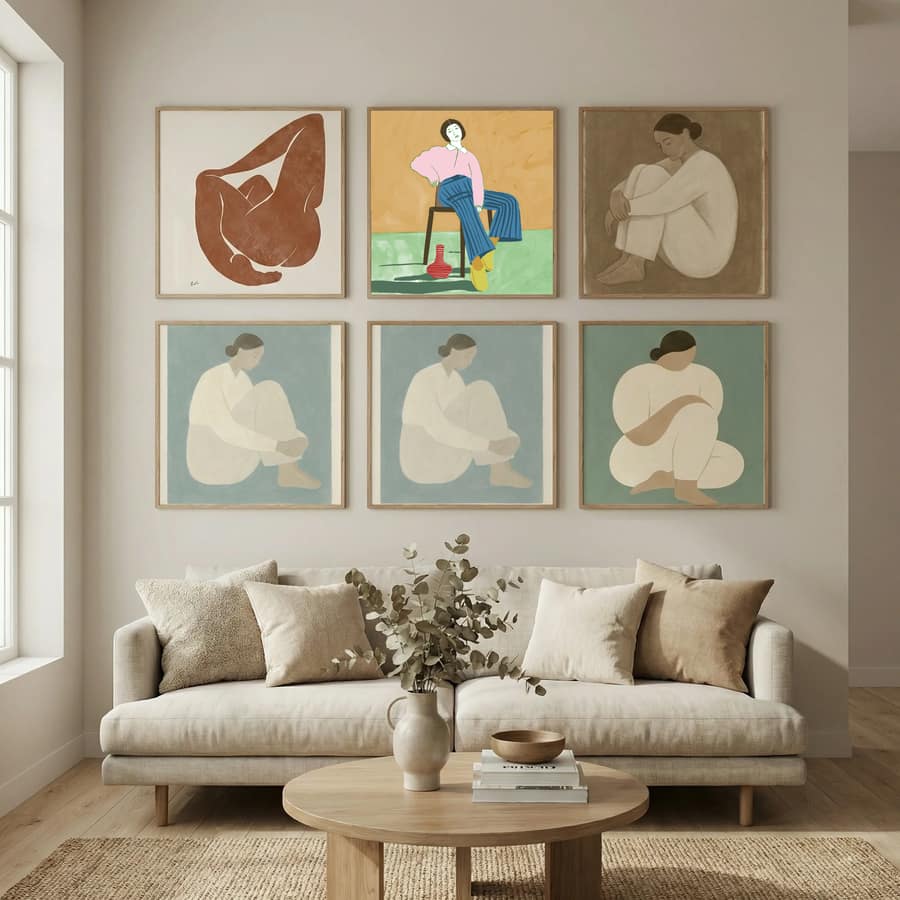 Lady Sitting with her vase Poster – Poster und Kunstdruck