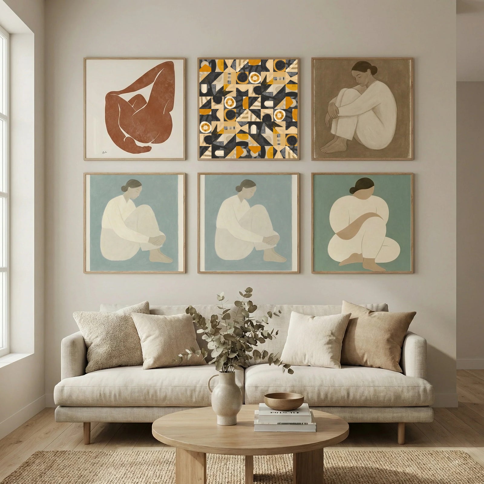 Mid Century Grid Pattern Eight Poster by Little Dean in Still Air & Solitude gallery wall