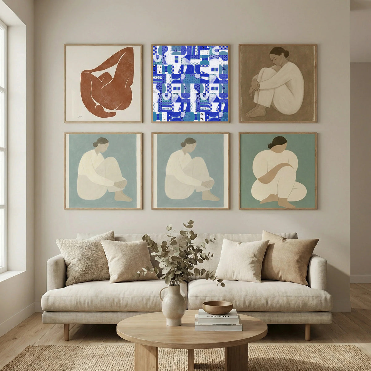 Mid Century Grid Pattern Five Poster by Little Dean in Still Air & Solitude gallery wall