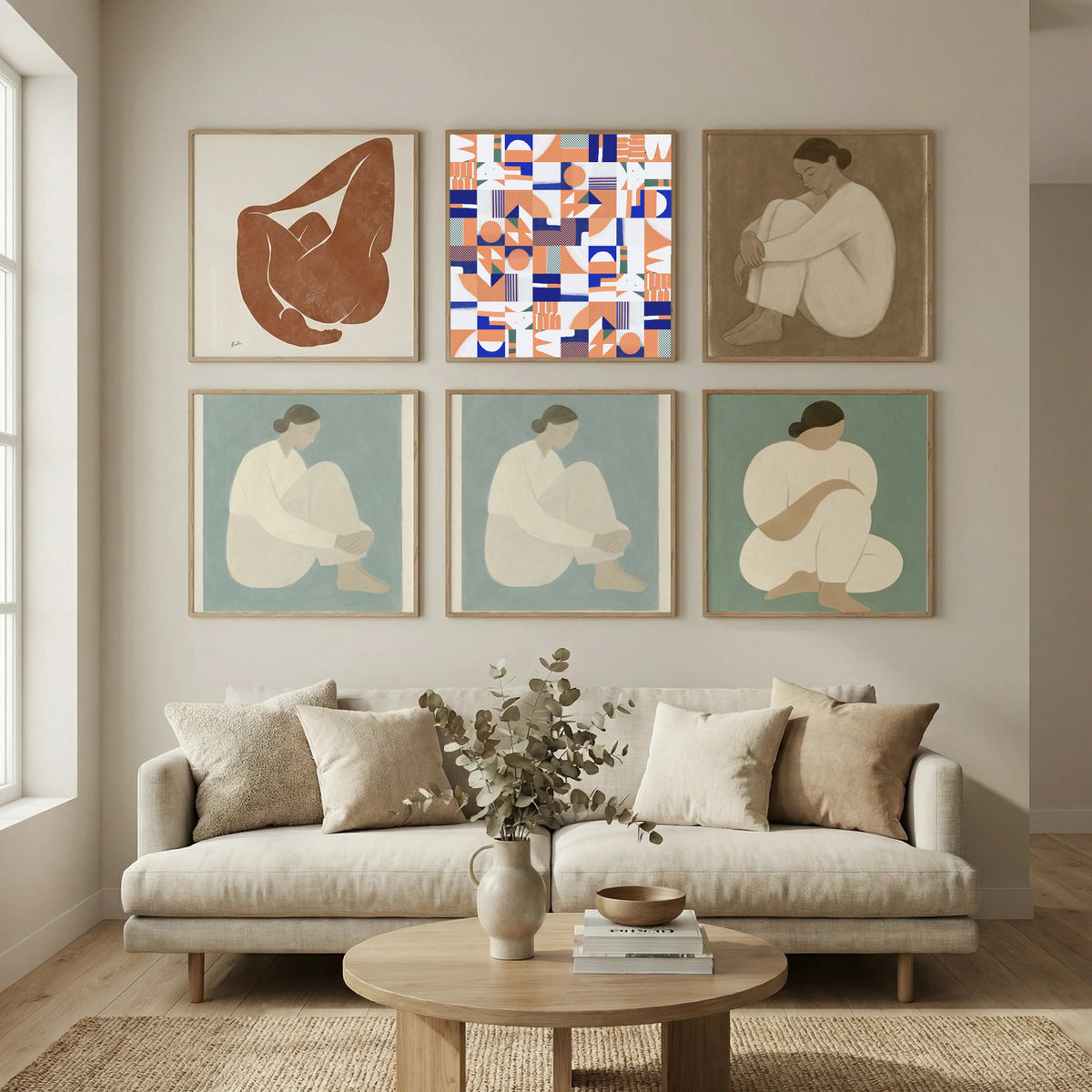 Mid Century Grid Pattern Poster by Little Dean in Still Air & Solitude gallery wall