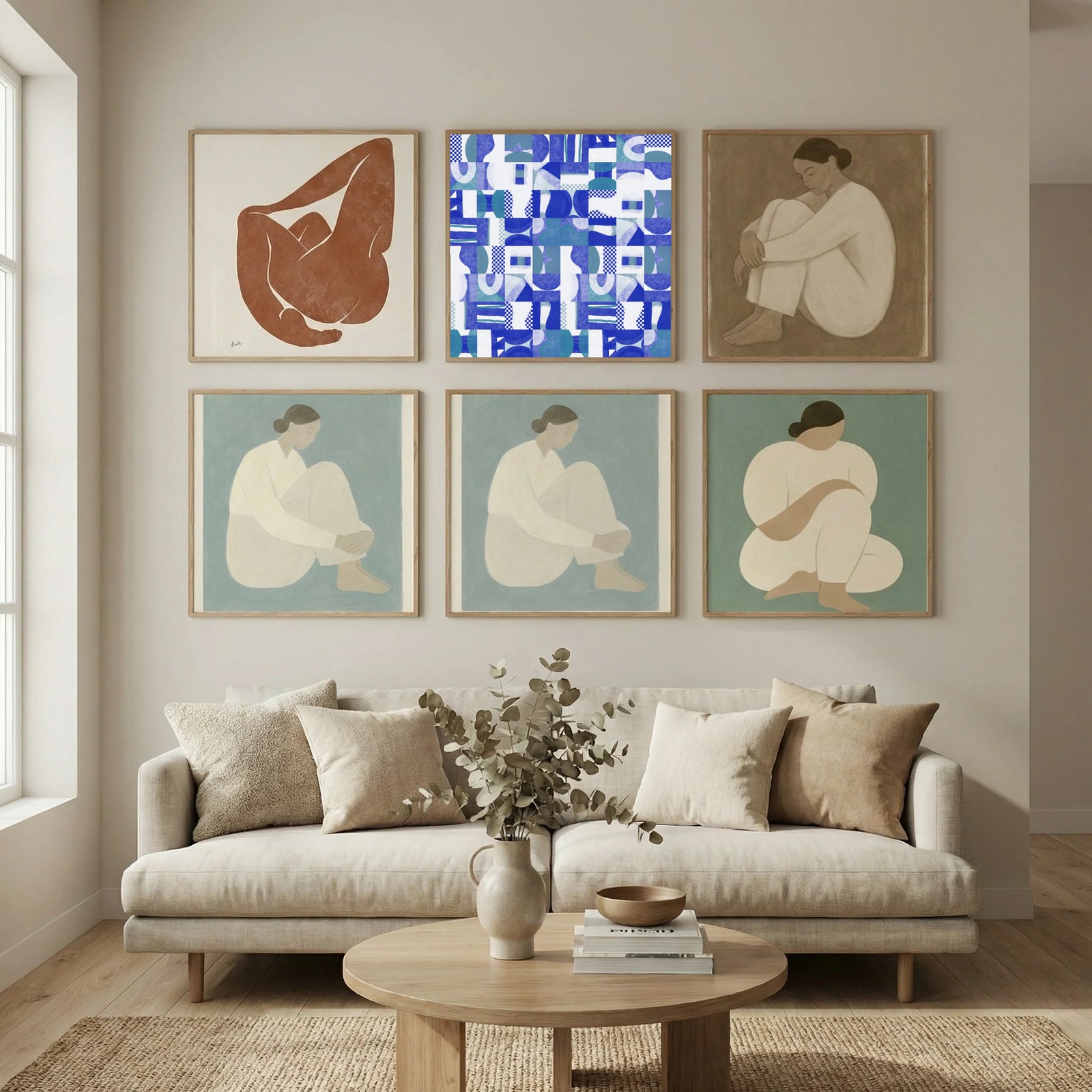 Mid Century Grid Pattern Six Poster by Little Dean in Still Air & Solitude gallery wall
