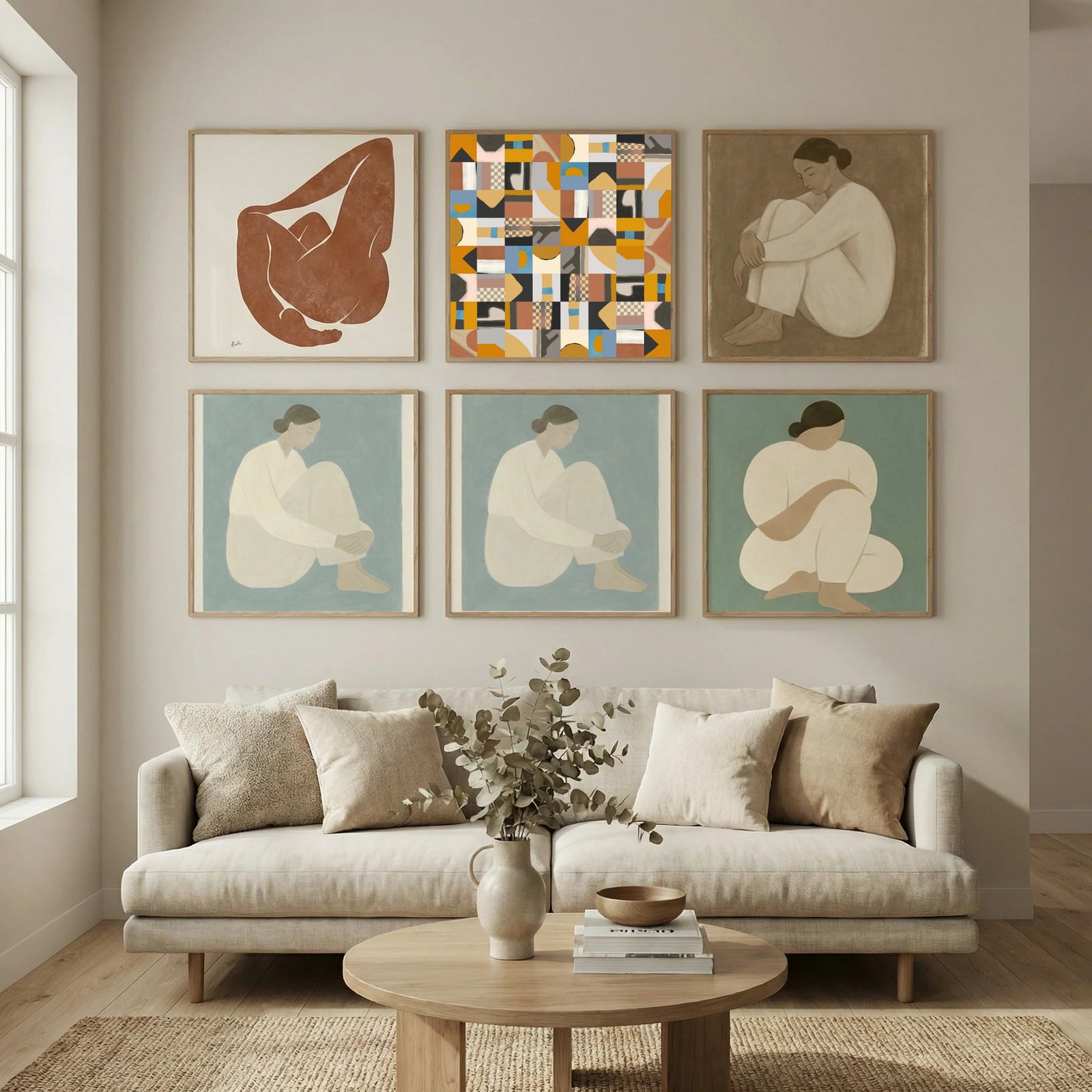 Mid Century Grid Pattern Two Poster by Little Dean in Still Air & Solitude gallery wall