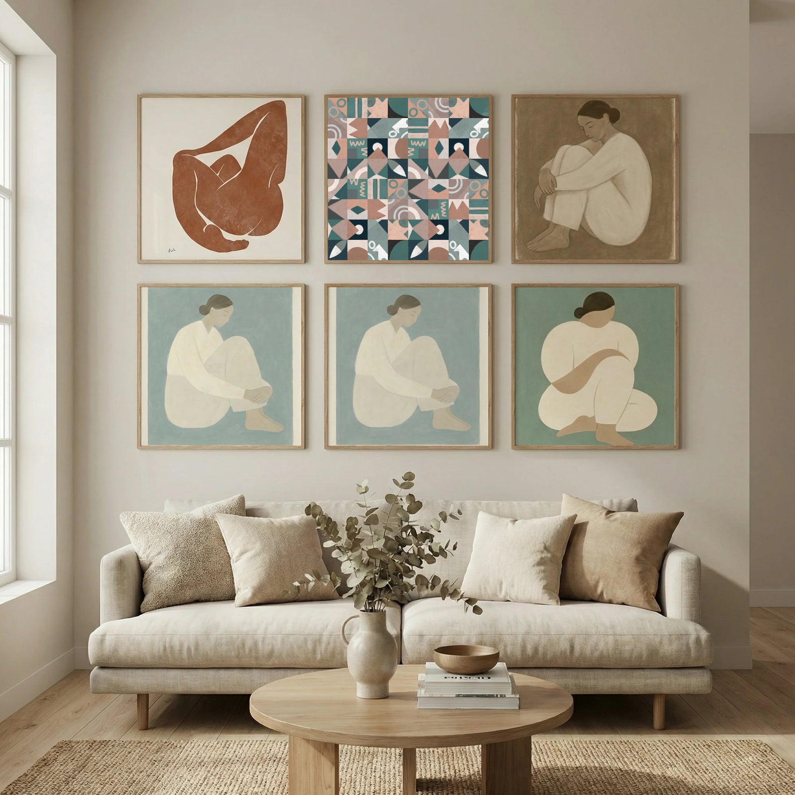 The Mid Century Grid Pattern Poster by Little Dean in Still Air & Solitude gallery wall