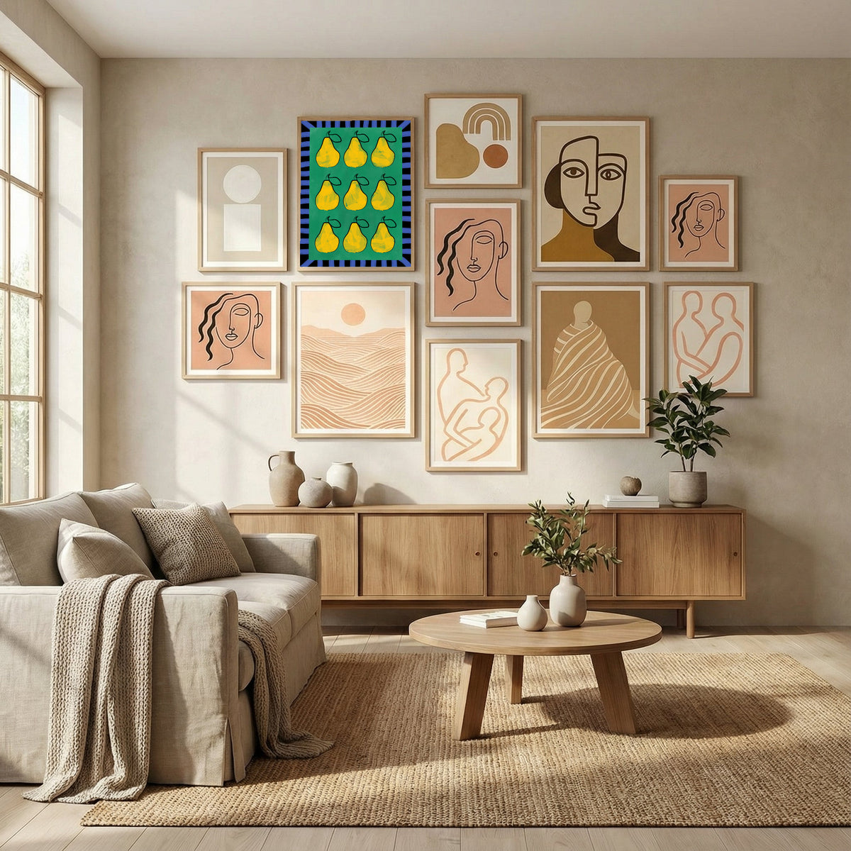 Abstract Composition No. 15 Poster by Elena Ristova in Evolving Winter Elegance gallery wall