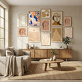Abstract Shapes In Blue and Orange Poster by Little Dean in Evolving Winter Elegance gallery wall
