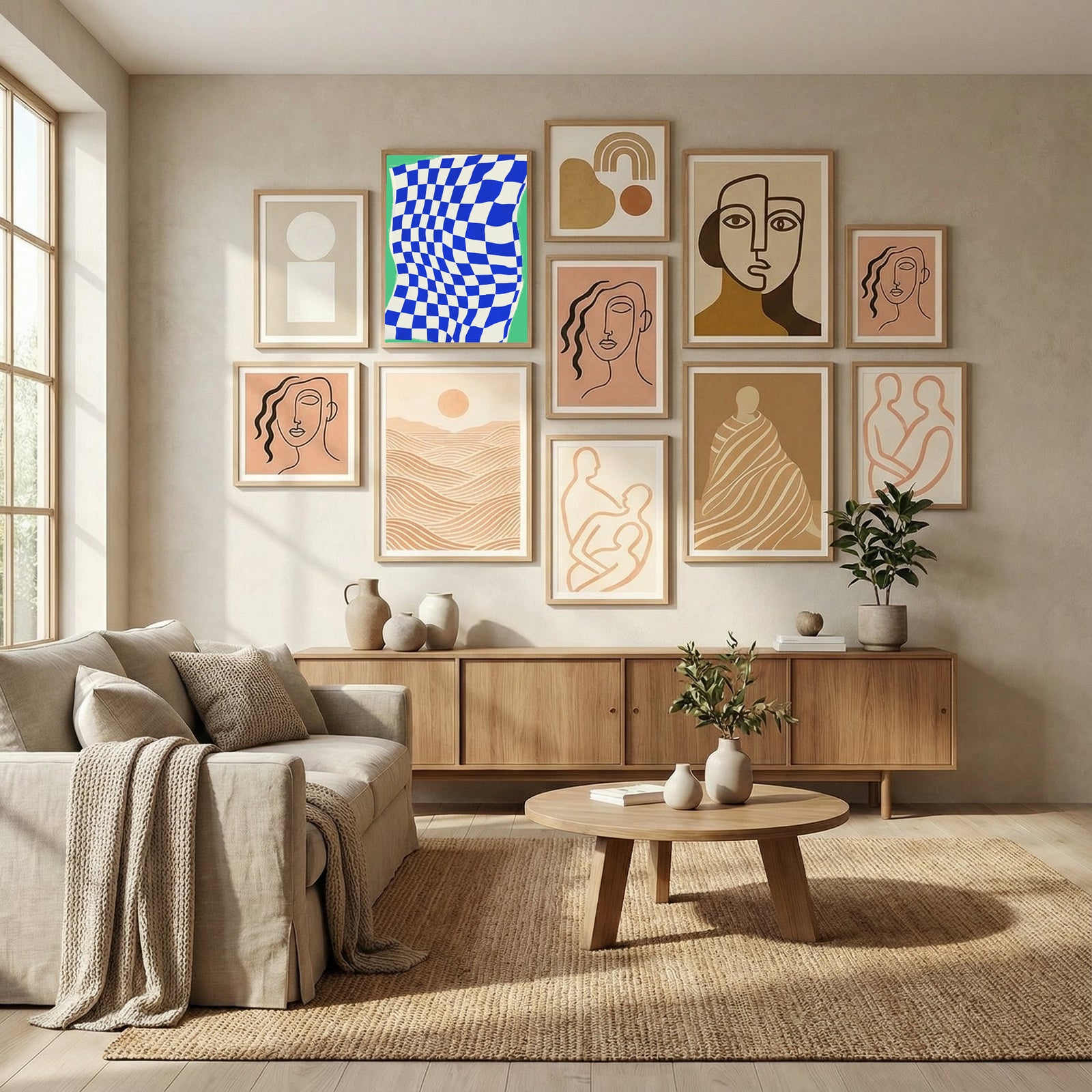 Blue Checker Cloth Poster by Little Dean in Evolving Winter Elegance gallery wall