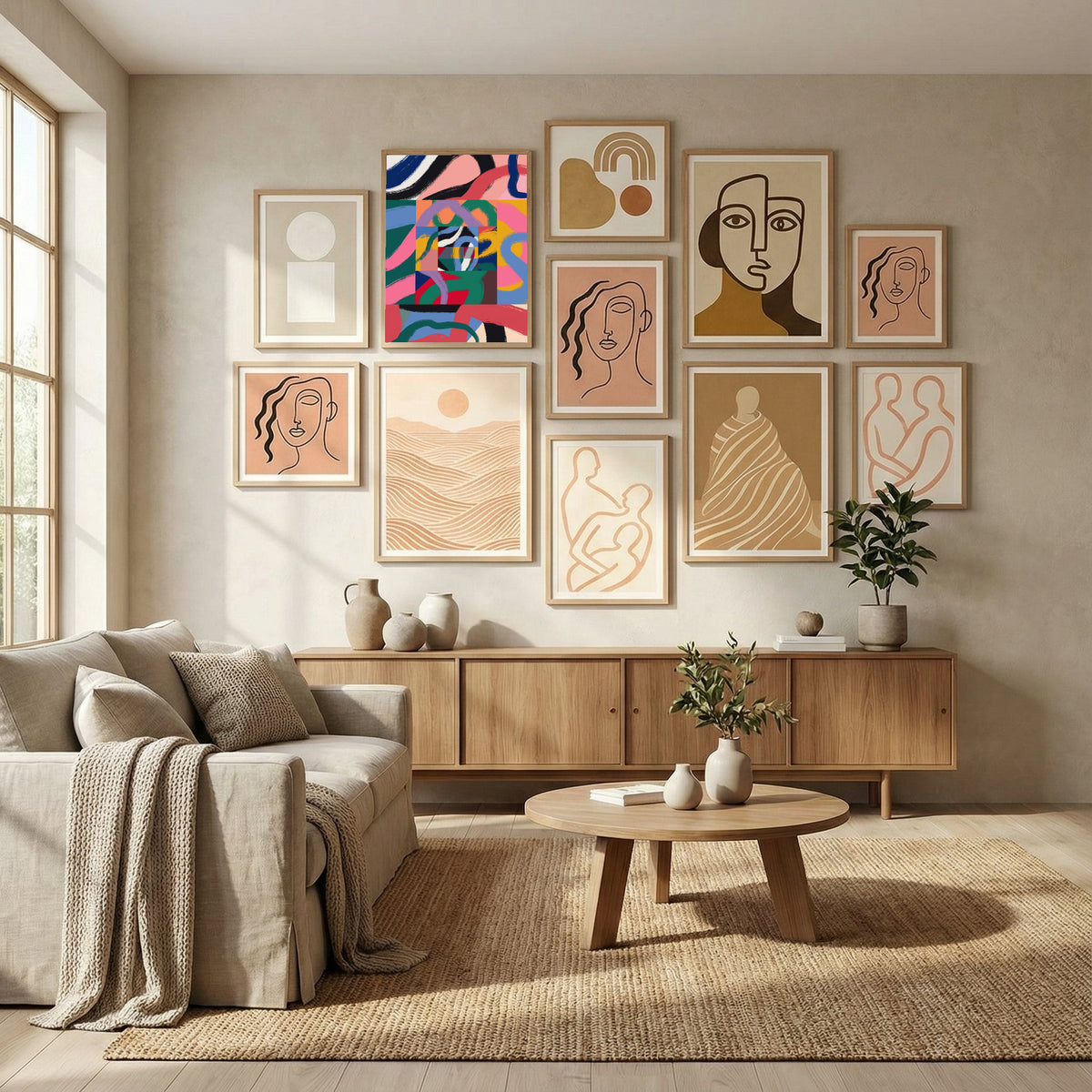 Colorful Line Ribbon Abstract Poster by Little Dean in Evolving Winter Elegance gallery wall