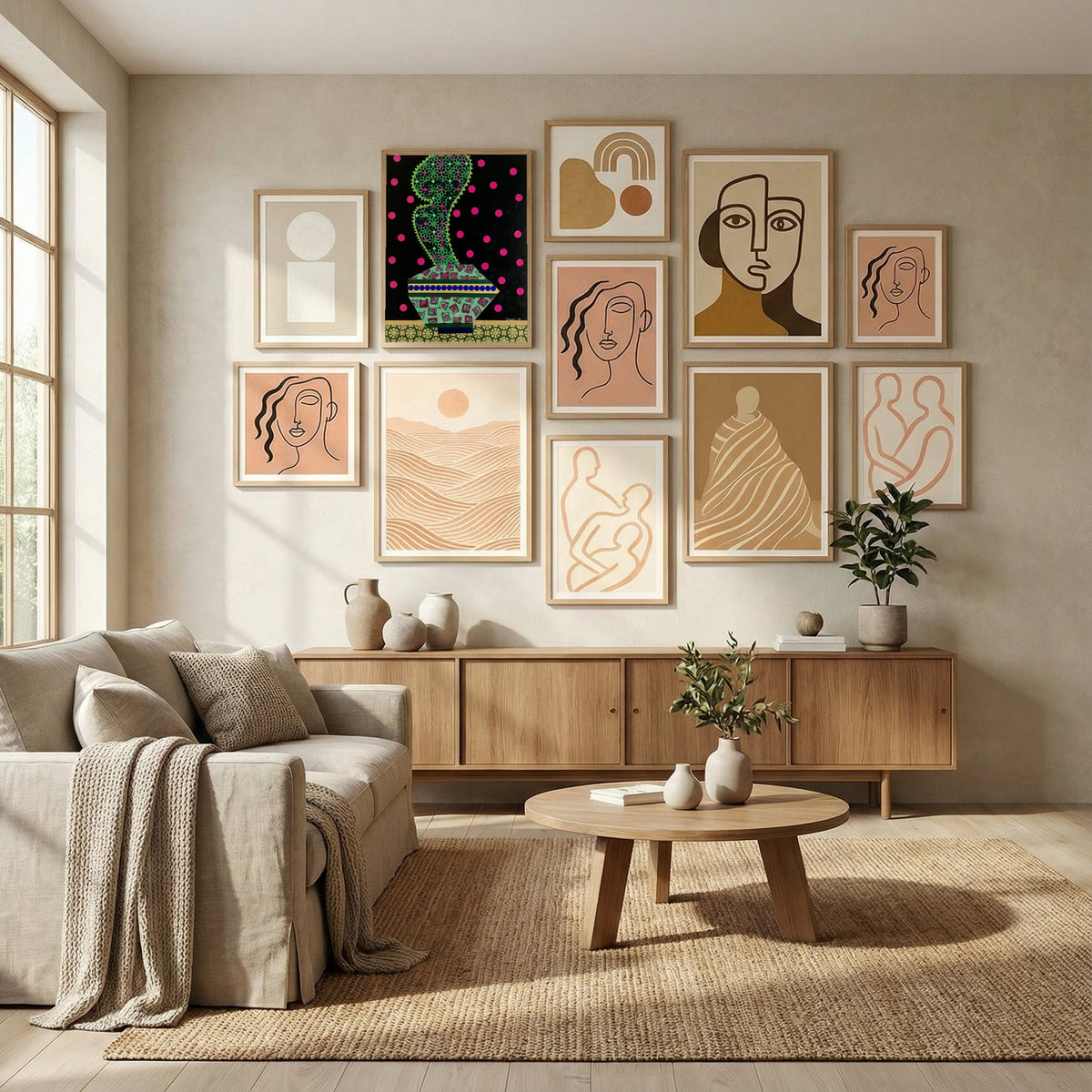 Dark Night Cactus Poster by David Galan in Evolving Winter Elegance gallery wall