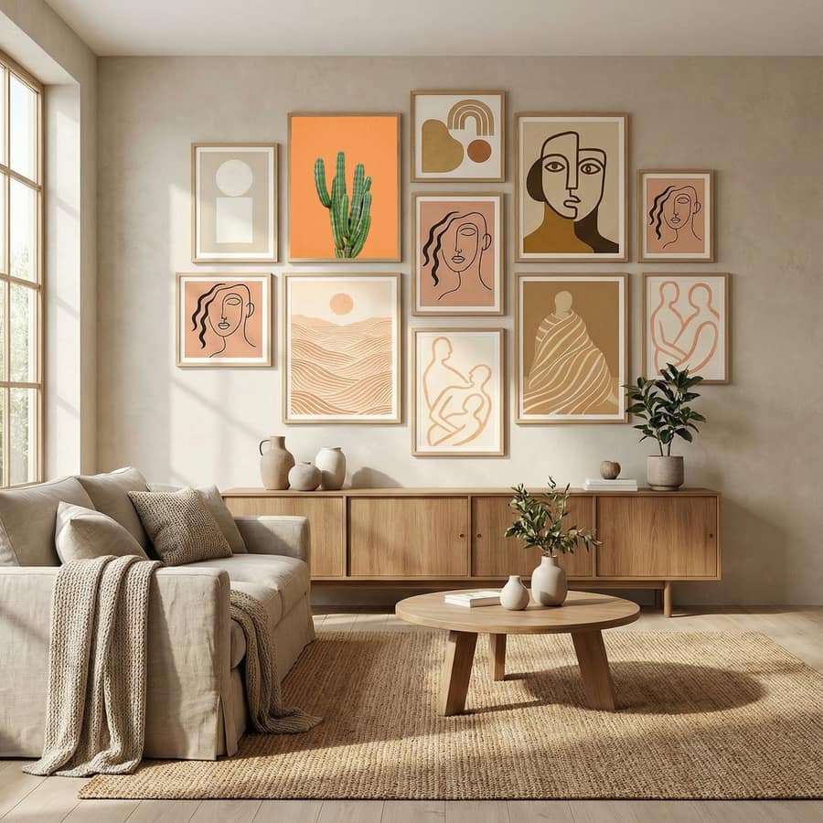 Orange Cactus Poster by Lila & Lola in Evolving Winter Elegance gallery wall