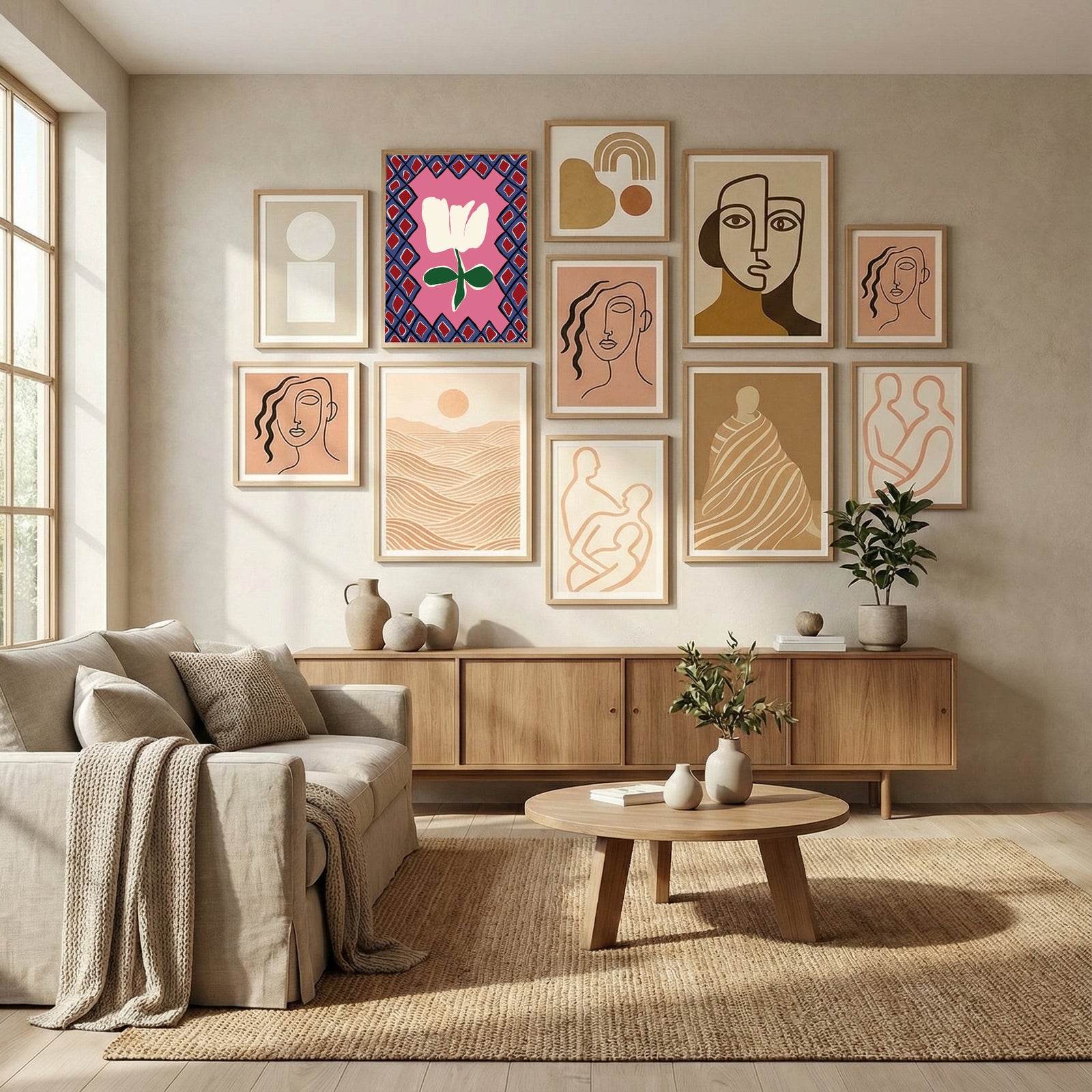 Petal plaid playtime I Poster by Miho Art Studio in Evolving Winter Elegance gallery wall