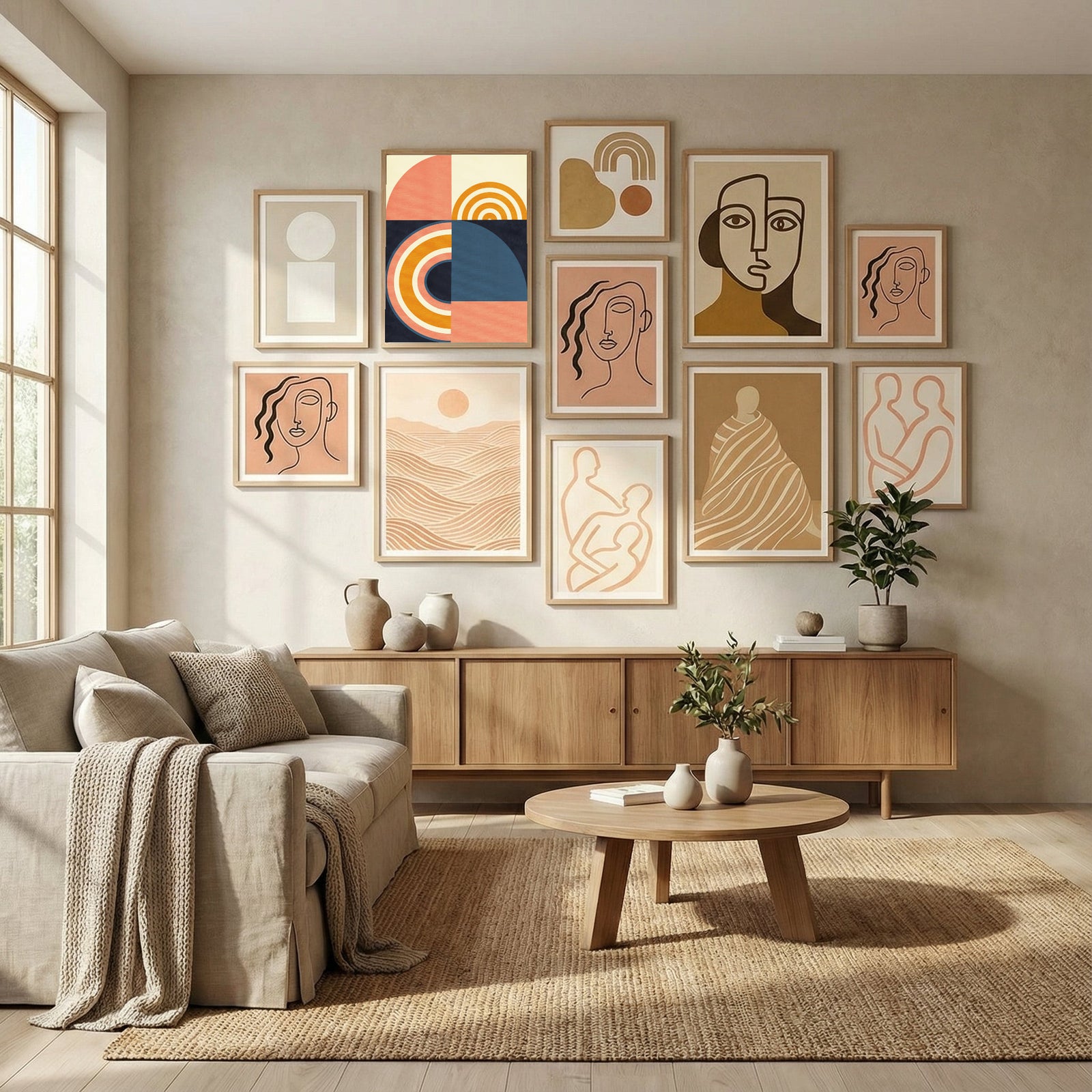 Rainbow Plus Shapes  Blue Mustard9 Poster by Ana Rut Bre in Evolving Winter Elegance gallery wall