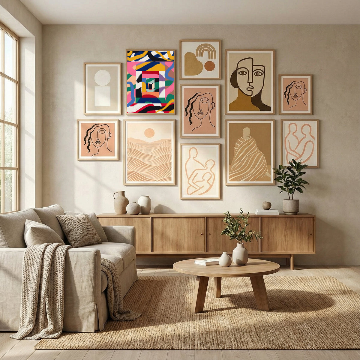Rainbow Ribbons Abstract Poster by Little Dean in Evolving Winter Elegance gallery wall