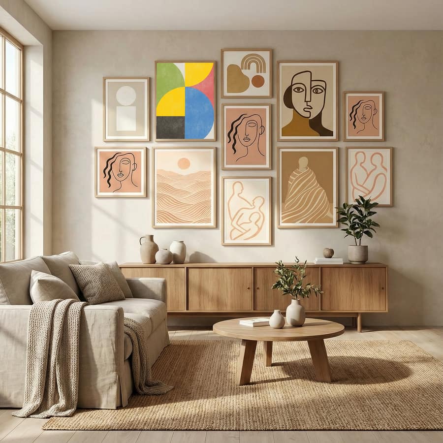 Retro Shapes Poster by The Miuus Studio in Evolving Winter Elegance gallery wall