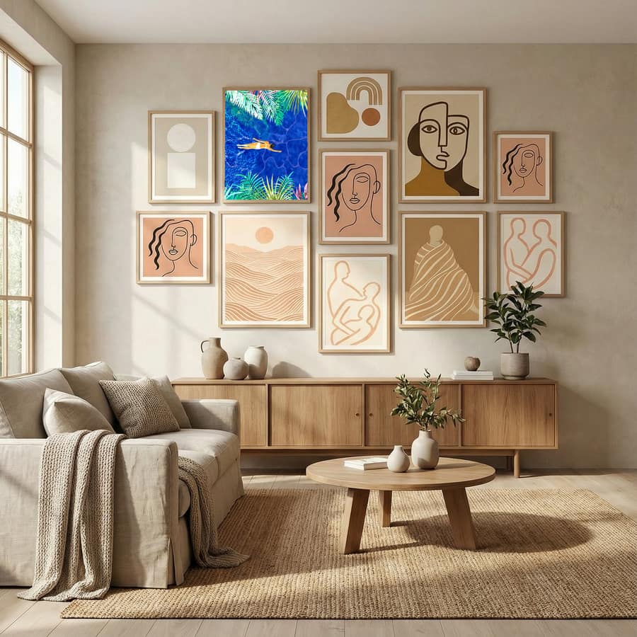 Tropical Jungle Pool Poster by Uma Gokhale in Evolving Winter Elegance gallery wall