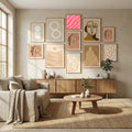 Abstract Lines Orange and Pink Poster by Angela Minca in Winter Elegance gallery wall