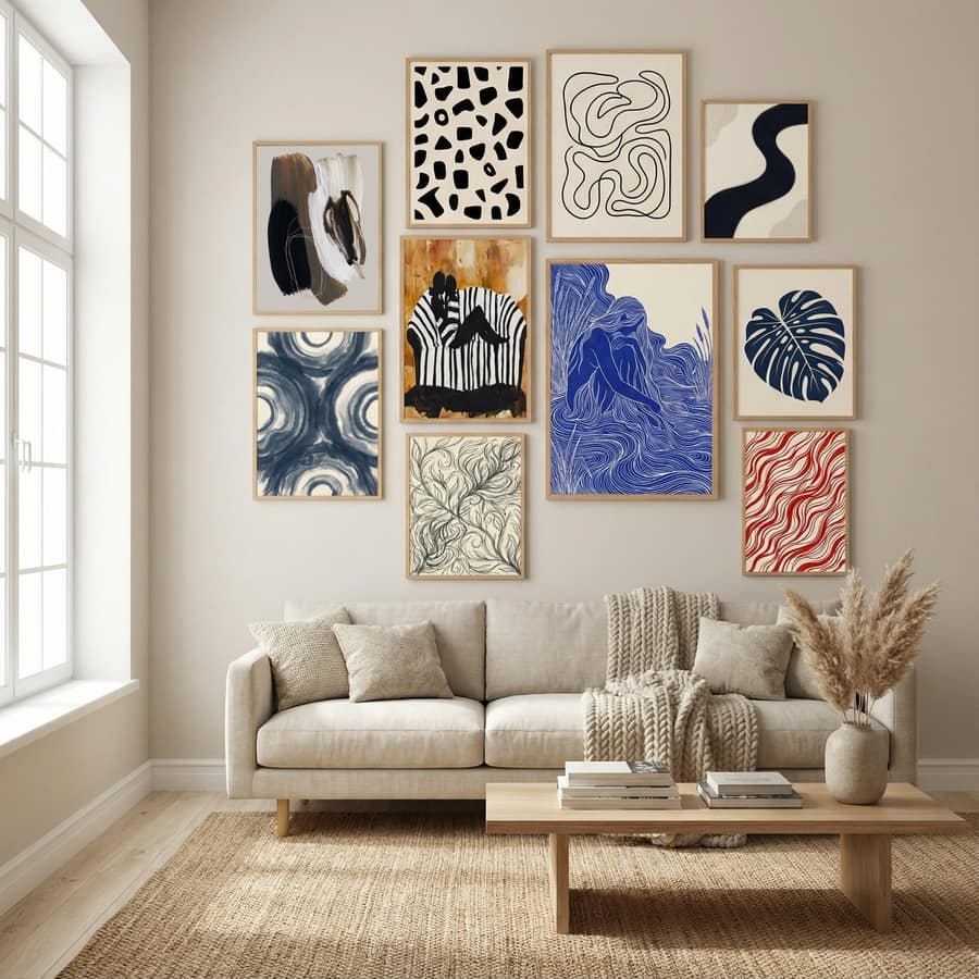 Abstract Brush Strokes 108X Poster – Poster und Kunstdruck