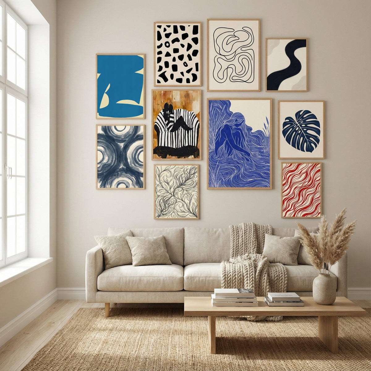 B Cut Out In Blue Poster by Little Dean in Winter Sanctuary gallery wall