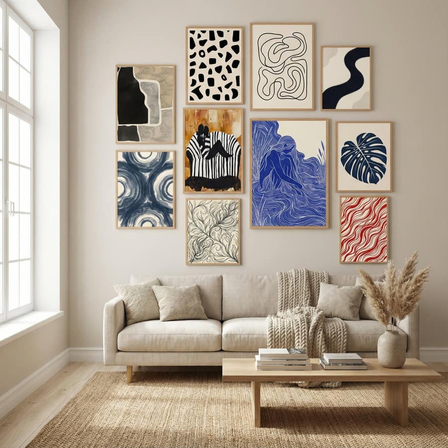 Black Abstract Mosaic Composition Poster – poster and art print