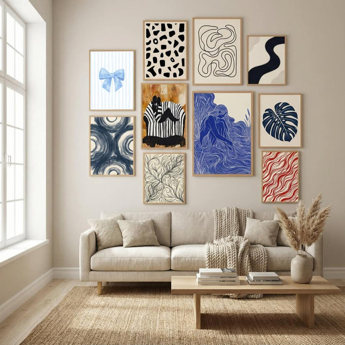 Póster Blue Bow On Stripes – póster e impresión artística