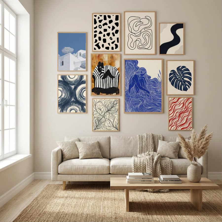 Plakat Blue and white – plakat i druk artystyczny