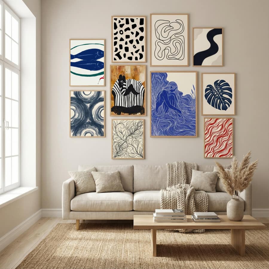 Blue fishes still life Poster – Poster und Kunstdruck