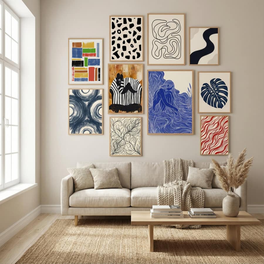 COLOR LINO CUT COMPOSITION Poster – plakat og kunsttryk