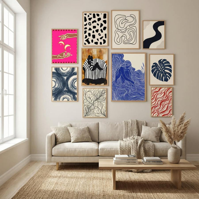 Celestial Exchange – A Couple Of Moons Poster by Uma Gokhale in Winter Sanctuary gallery wall