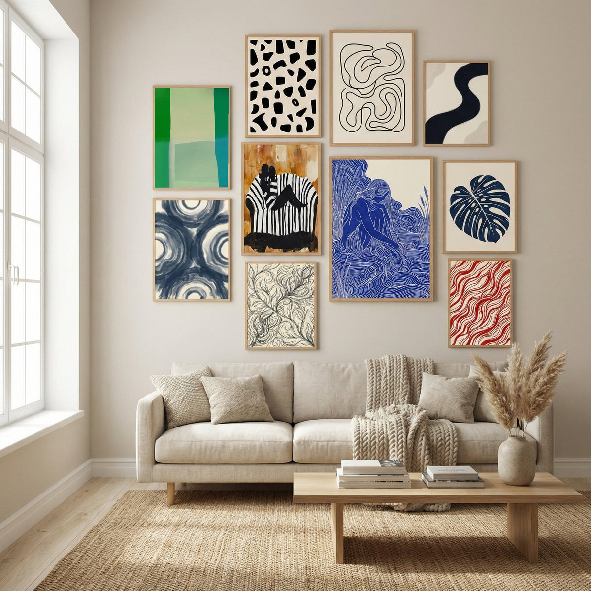 Green square color collage Poster by Little Dean in Winter Sanctuary gallery wall