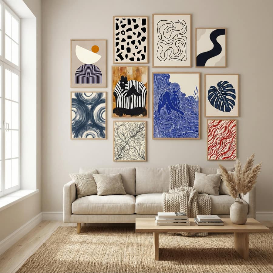Lines and semicircles 1 Poster – poster and art print