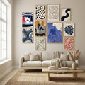 Riviera Style, Graphic Nautical Art Print Portrait Poster – Poster und Kunstdruck
