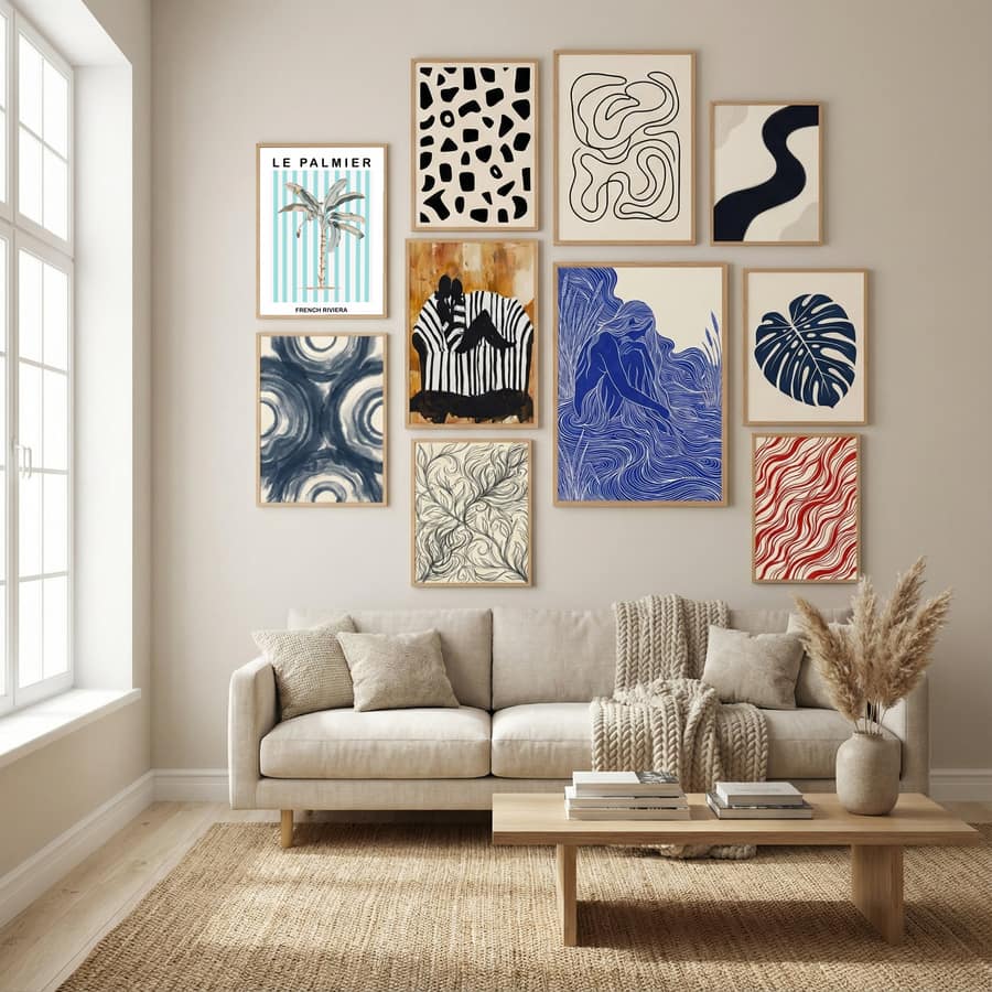 Striped Palm Tree -juliste – juliste ja taidepainatus