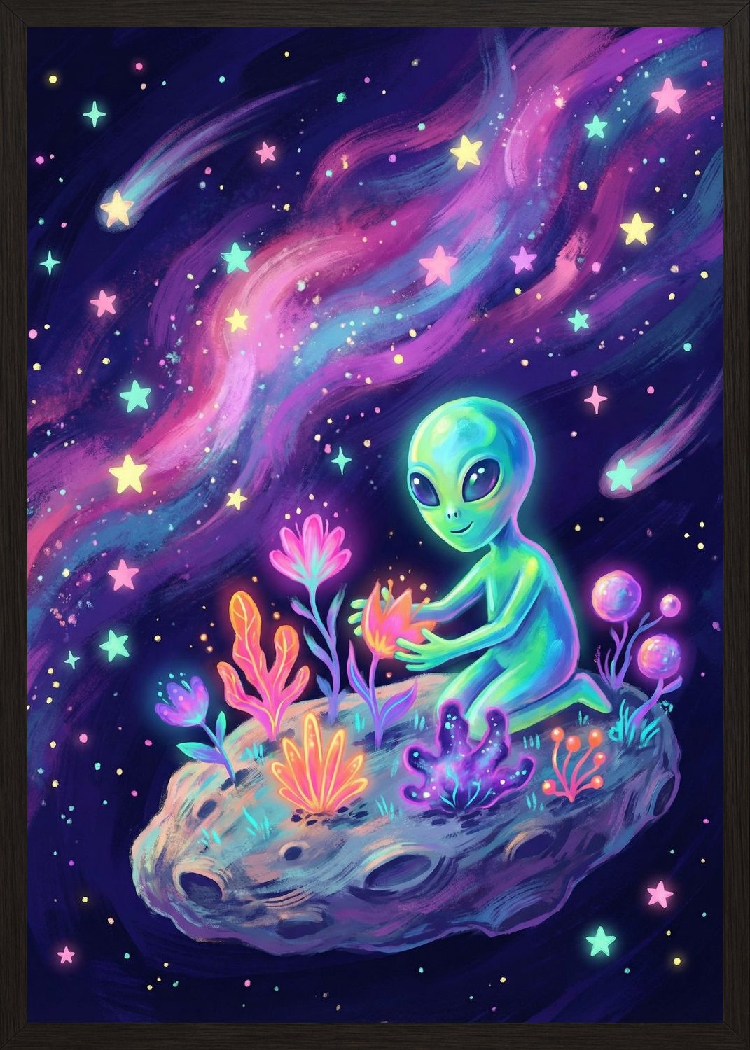 Poster in black frame