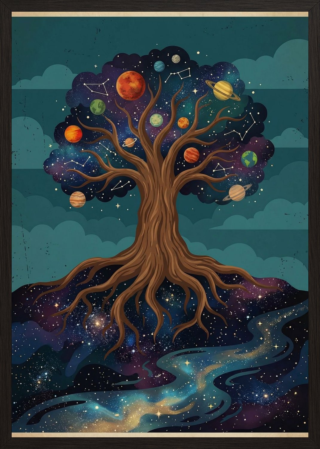 Poster in oak frame